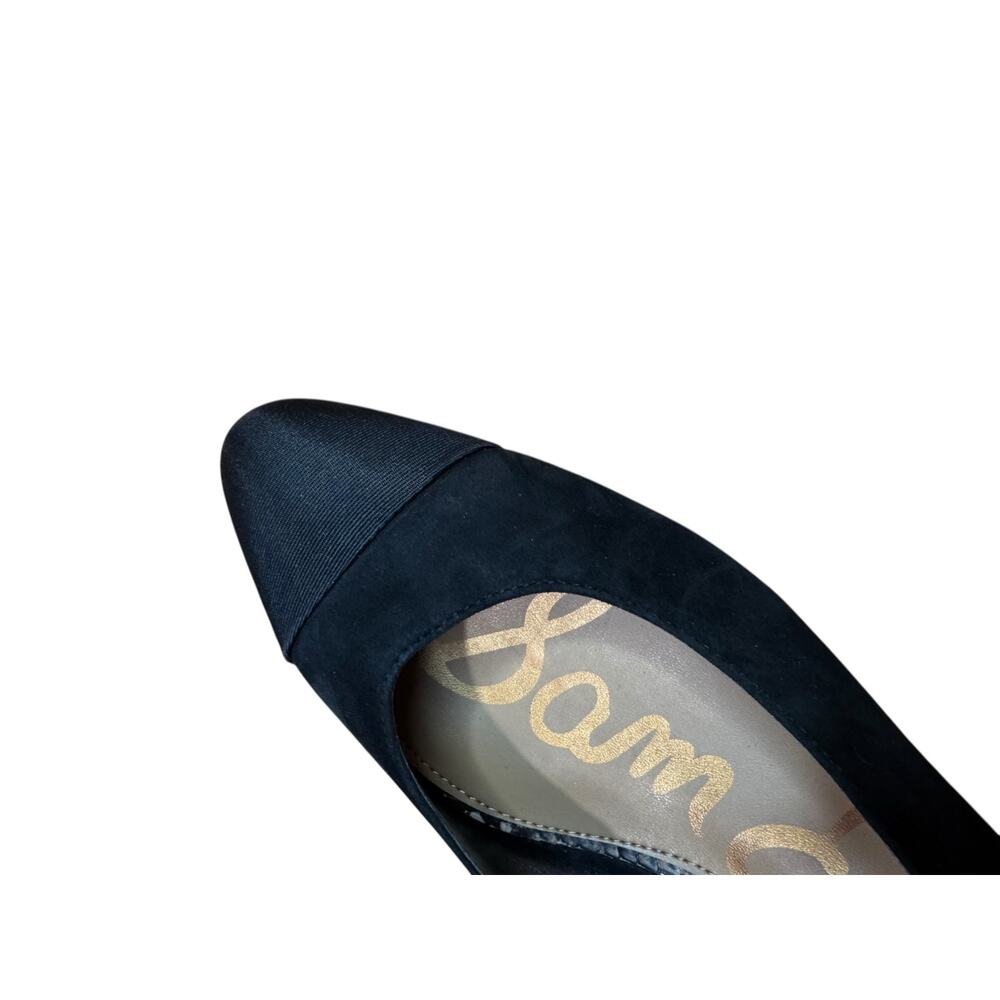 SAM EDELMAN NWOT/NWOB Sadira Black Cap Toe Sling Back Heels Size 9 Quiet Luxury - Picture 11 of 16